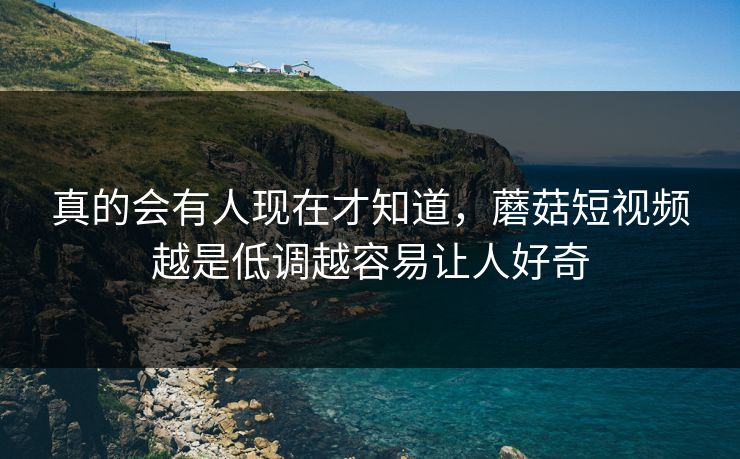 真的会有人现在才知道，蘑菇短视频越是低调越容易让人好奇  第1张