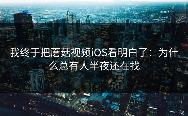 我终于把蘑菇视频iOS看明白了：为什么总有人半夜还在找  第1张