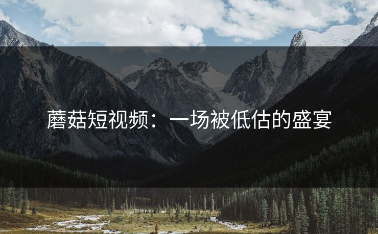 蘑菇短视频：一场被低估的盛宴  第1张