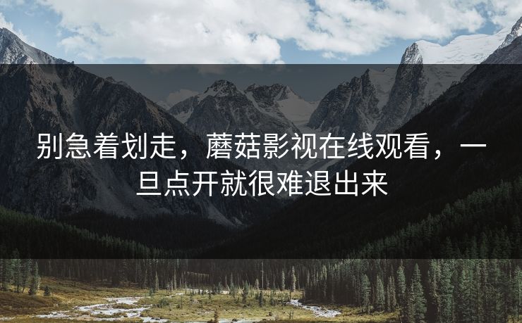 别急着划走，蘑菇影视在线观看，一旦点开就很难退出来  第1张