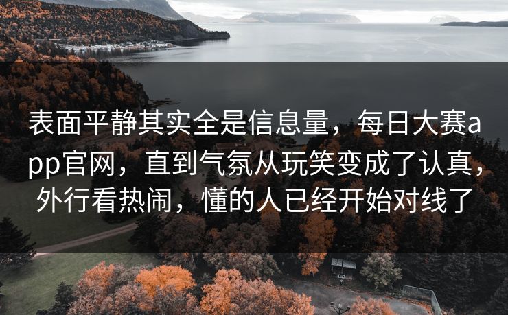 表面平静其实全是信息量，每日大赛app官网，直到气氛从玩笑变成了认真，外行看热闹，懂的人已经开始对线了  第1张